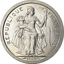 Coin, French Polynesia, Franc, 1965, Paris, MS(63), Aluminum, KM:2