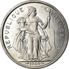 Coin, French Polynesia, 2 Francs, 1965, Paris, MS(63), Aluminum, KM:3