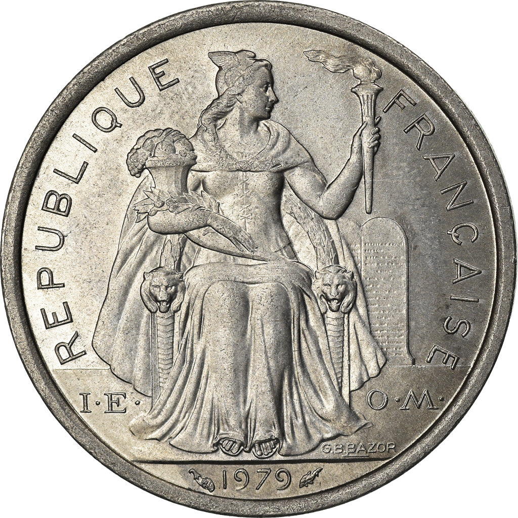 Munten, Frans Polynesië, 2 Francs, 1979, Paris, PR+, Aluminium, KM:10