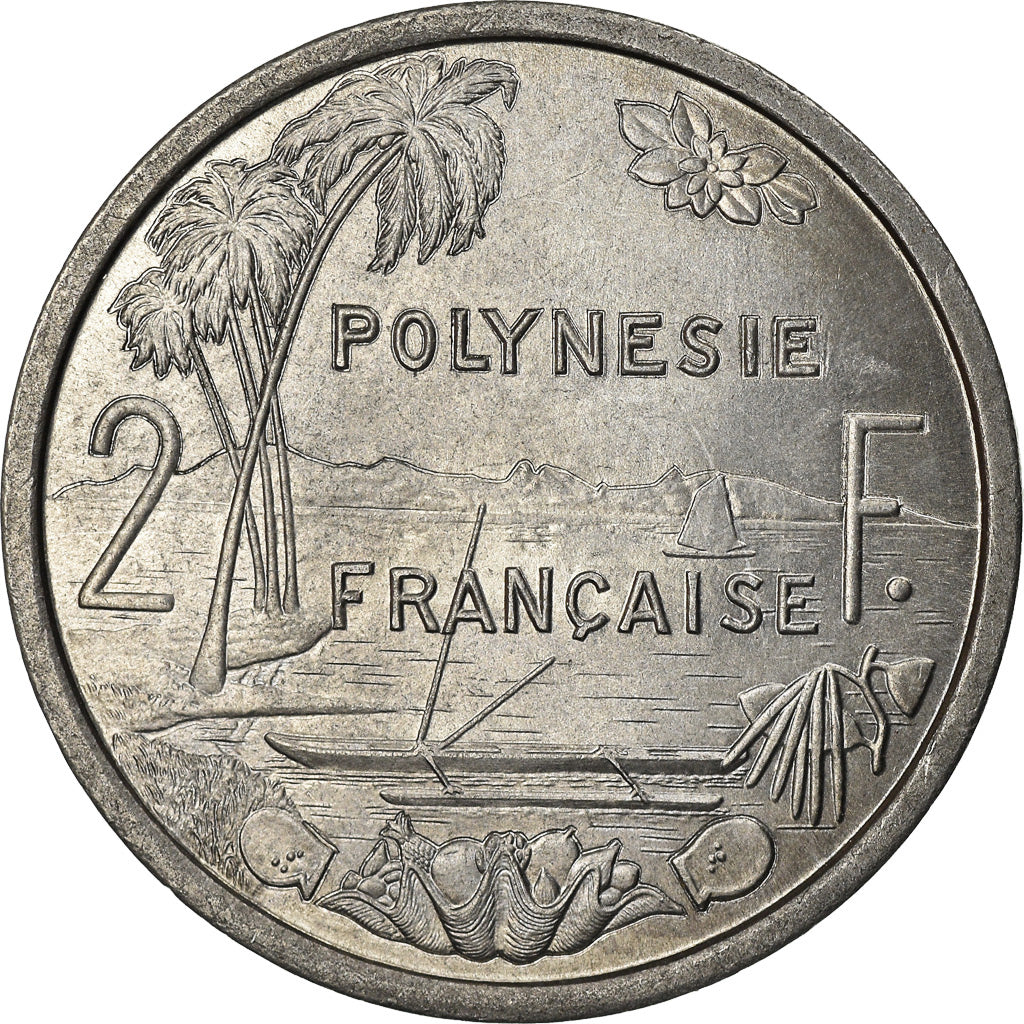 Munten, Frans Polynesië, 2 Francs, 1979, Paris, PR+, Aluminium, KM:10