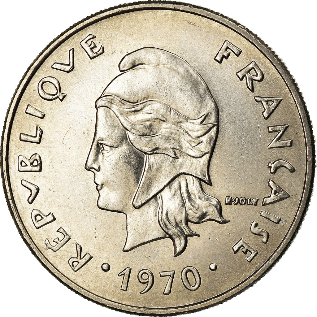 Coin, French Polynesia, 20 Francs, 1970, Paris, MS(63), Nickel, KM:6