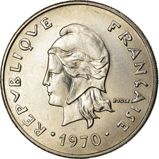 Coin, French Polynesia, 20 Francs, 1970, Paris, MS(63), Nickel, KM:6