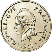 Coin, New Hebrides, 10 Francs, 1967, Paris, MS(63), Nickel, KM:2.1