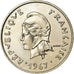 Coin, New Hebrides, 10 Francs, 1967, Paris, MS(63), Nickel, KM:2.1