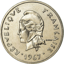 Coin, New Hebrides, 10 Francs, 1967, Paris, MS(63), Nickel, KM:2.1