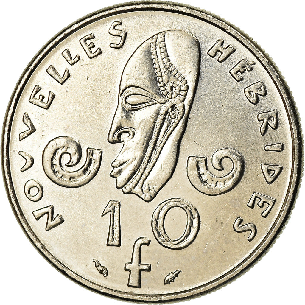 Coin, New Hebrides, 10 Francs, 1979, Paris, MS(63), Nickel, KM:2.2
