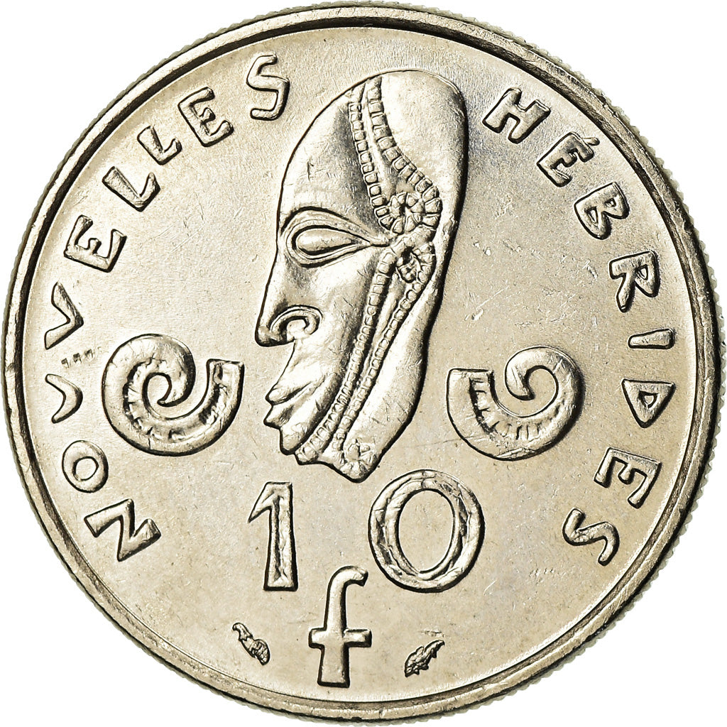 Coin, New Hebrides, 10 Francs, 1979, Paris, MS(63), Nickel, KM:2.2