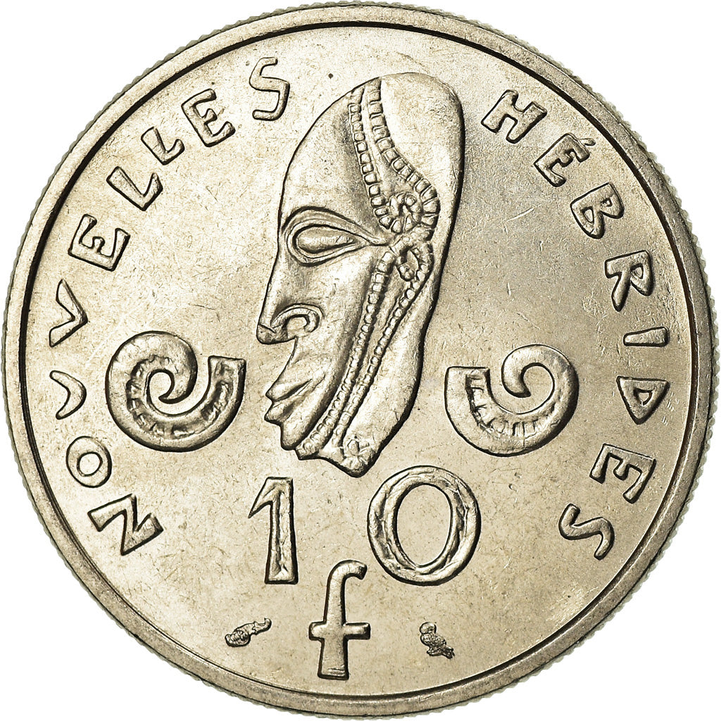 Coin, New Hebrides, 10 Francs, 1973, Paris, MS(63), Nickel, KM:2.2