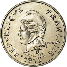 Coin, New Hebrides, 10 Francs, 1973, Paris, MS(63), Nickel, KM:2.2