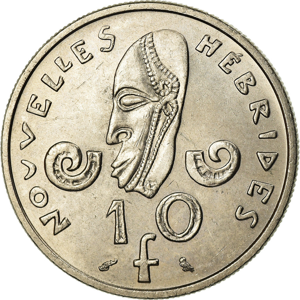 Coin, New Hebrides, 10 Francs, 1973, Paris, MS(63), Nickel, KM:2.2