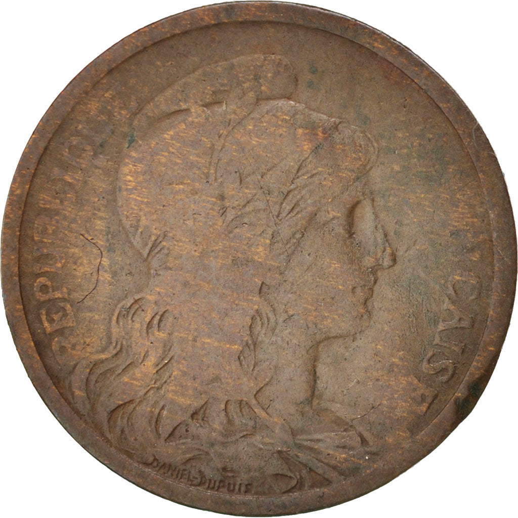 France, Dupuis, 2 Centimes, 1901, Paris, Bronze, KM:841, Gadoury:107