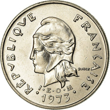 Coin, New Hebrides, 10 Francs, 1973, Paris, MS(63), Nickel, KM:2.2