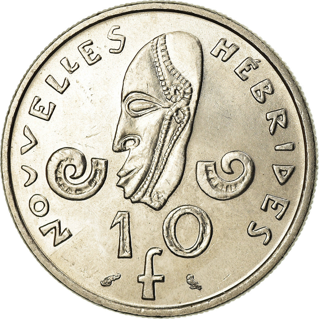 Coin, New Hebrides, 10 Francs, 1973, Paris, MS(63), Nickel, KM:2.2