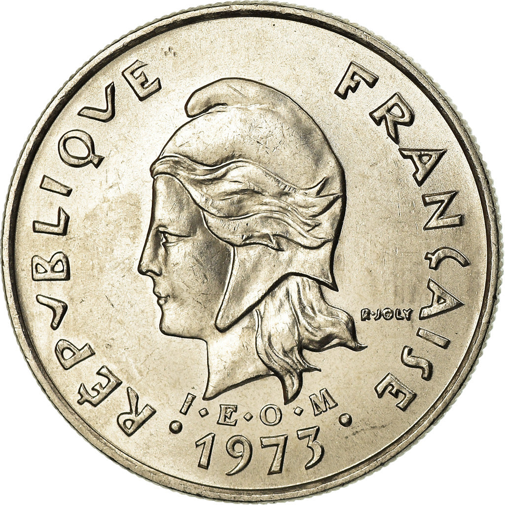 Coin, New Hebrides, 10 Francs, 1973, Paris, MS(63), Nickel, KM:2.2