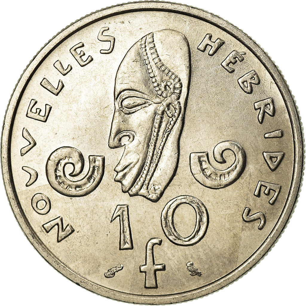 Coin, New Hebrides, 10 Francs, 1973, Paris, MS(63), Nickel, KM:2.2