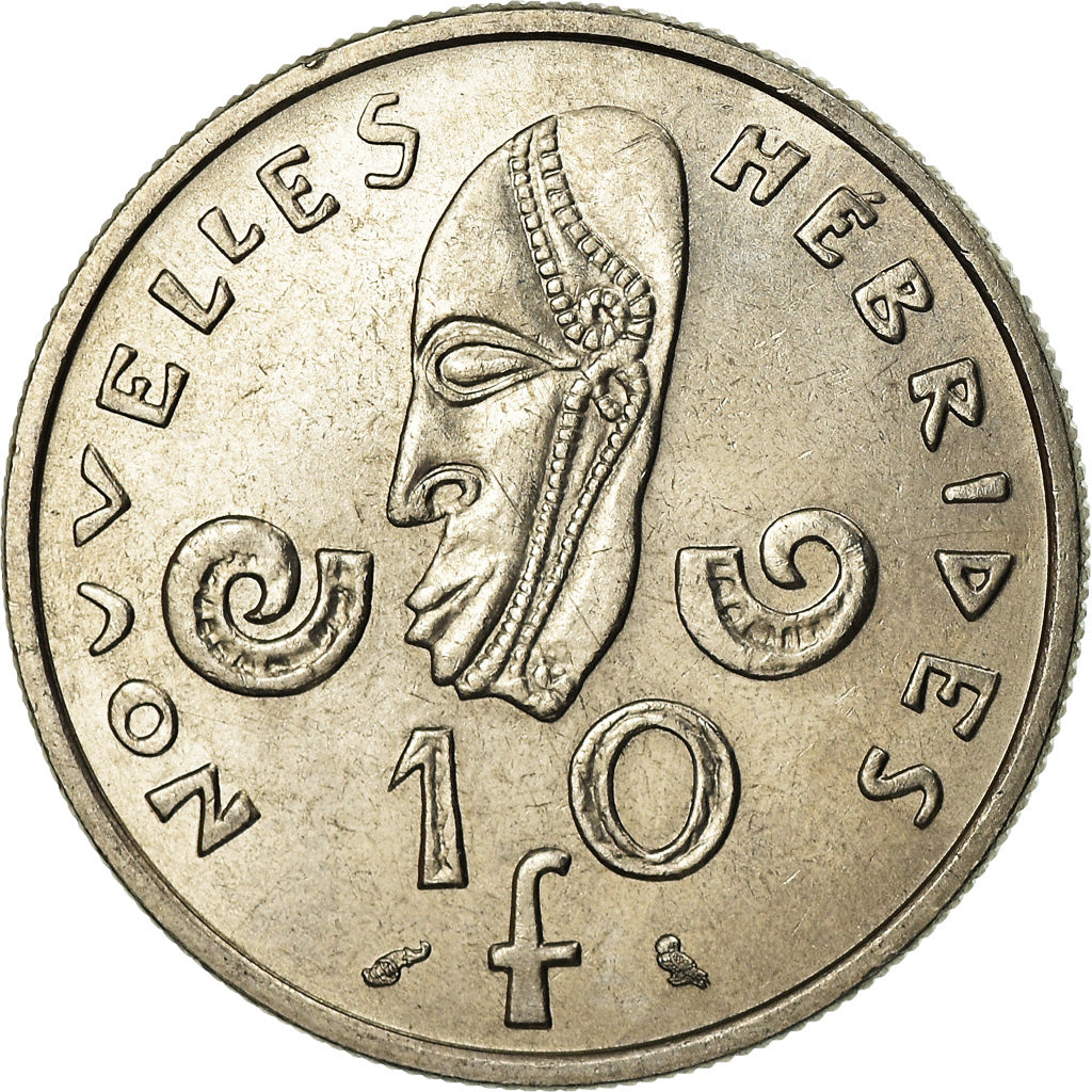 Coin, New Hebrides, 10 Francs, 1973, Paris, MS(63), Nickel, KM:2.2