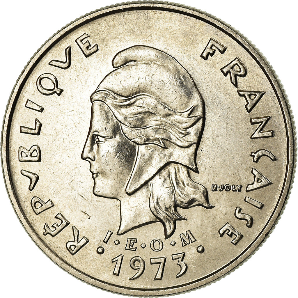 Coin, New Hebrides, 10 Francs, 1973, Paris, MS(63), Nickel, KM:2.2