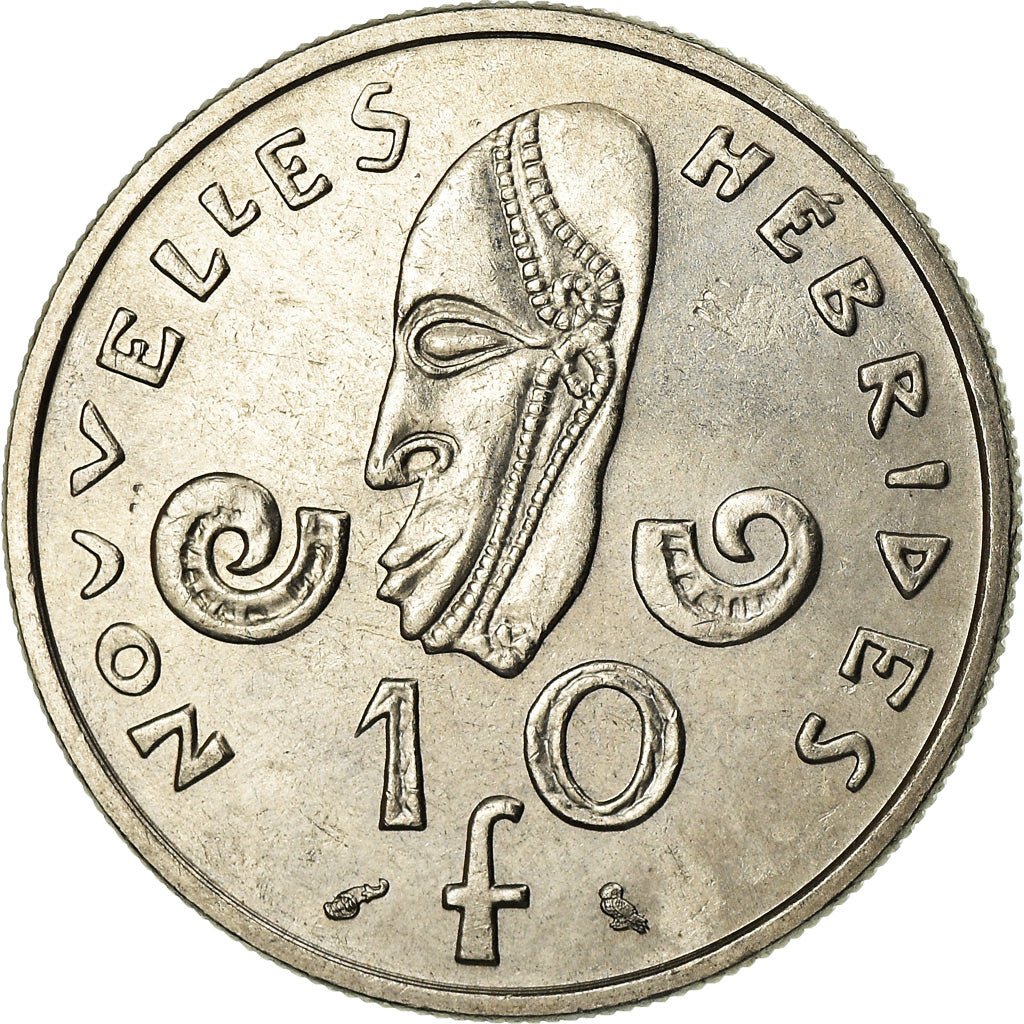Coin, New Hebrides, 10 Francs, 1973, Paris, MS(63), Nickel, KM:2.2