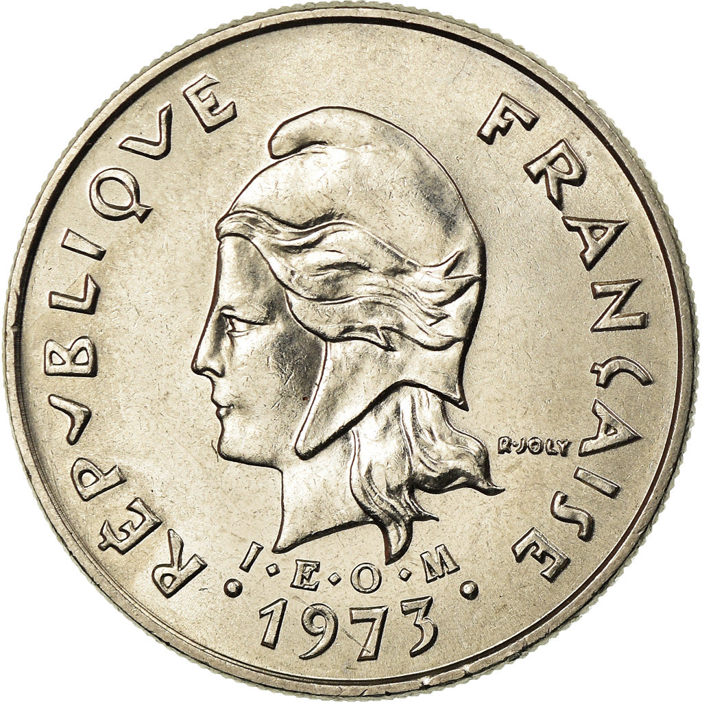 Coin, New Hebrides, 10 Francs, 1973, Paris, MS(63), Nickel, KM:2.2