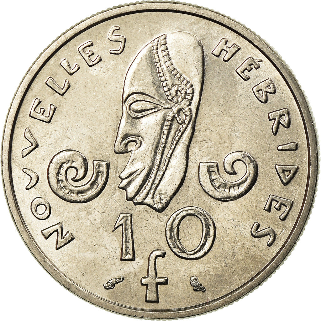 Coin, New Hebrides, 10 Francs, 1973, Paris, MS(63), Nickel, KM:2.2
