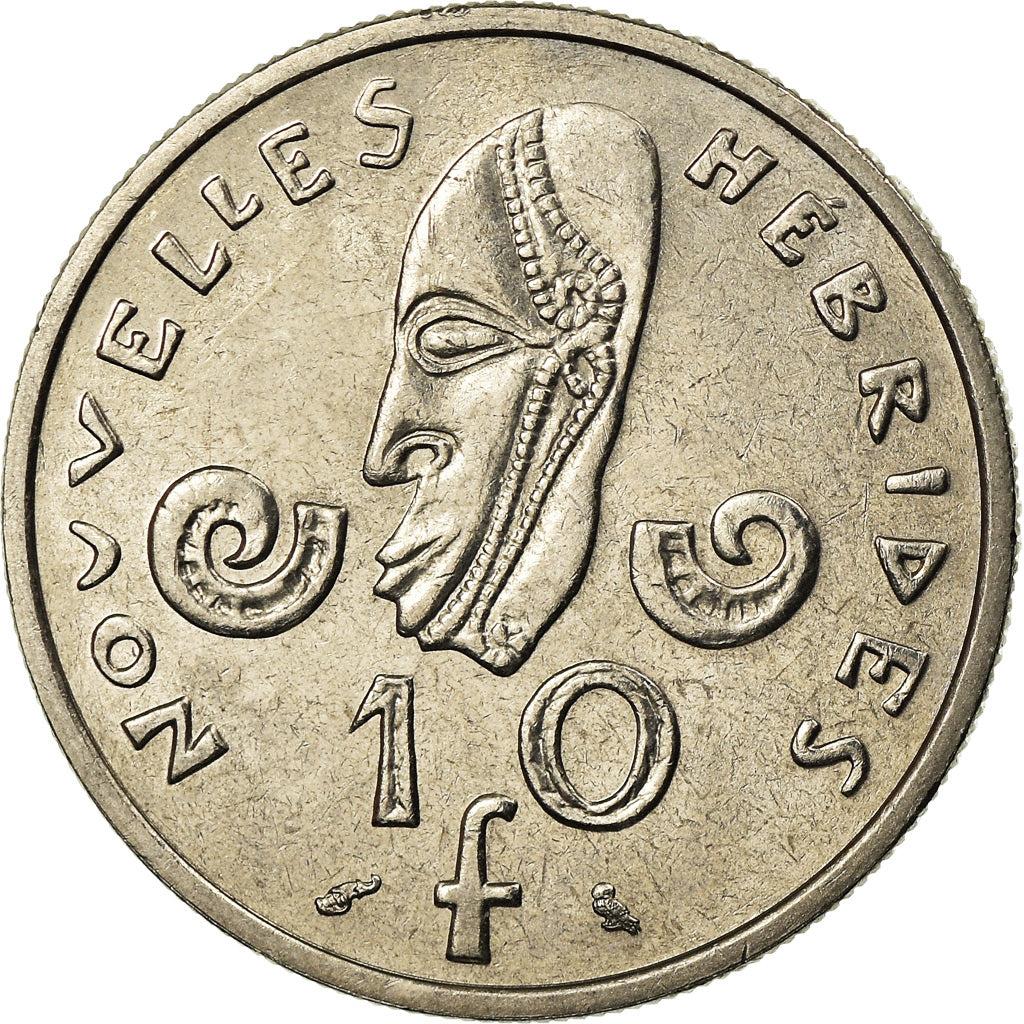 Coin, New Hebrides, 10 Francs, 1973, Paris, MS(63), Nickel, KM:2.2