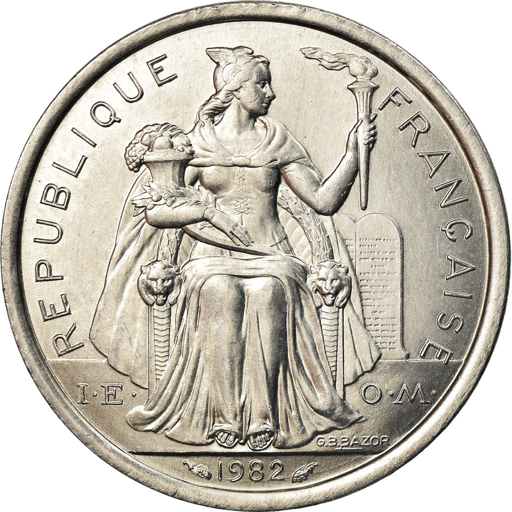 Coin, New Caledonia, 2 Francs, 1982, Paris, MS(63), Aluminum, KM:14