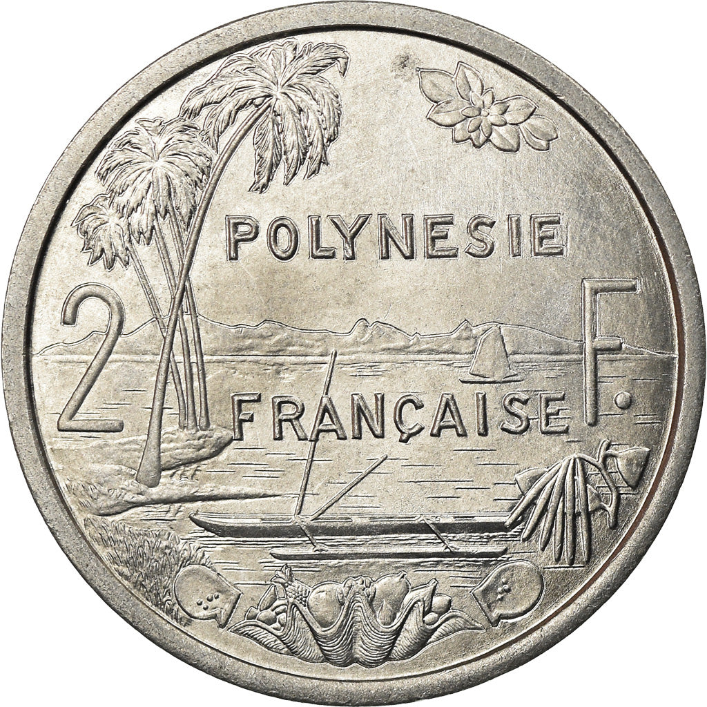 Coin, French Polynesia, 2 Francs, 1982, Paris, MS(63), Aluminum, KM:10