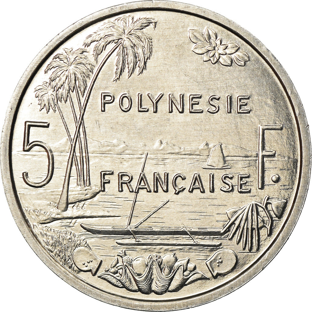 Coin, French Polynesia, 5 Francs, 1982, Paris, MS(63), Aluminum, KM:12