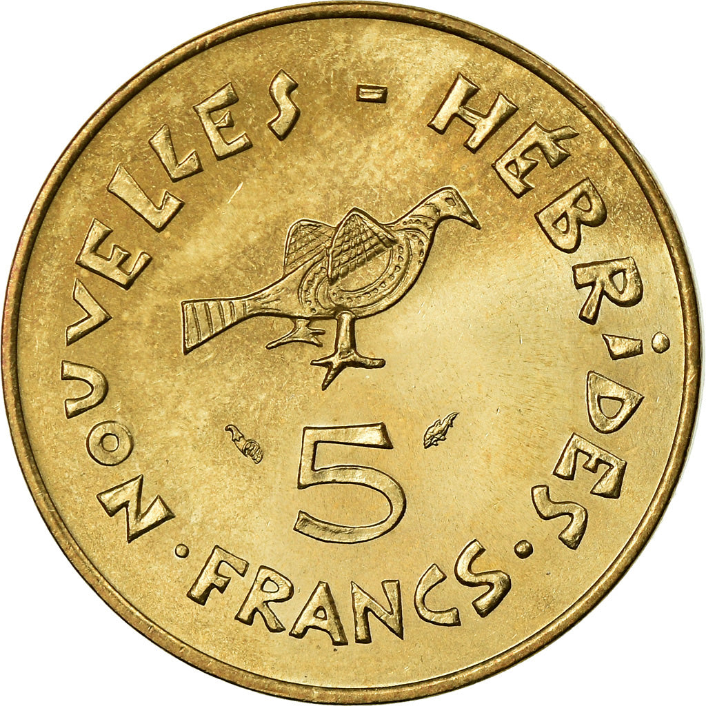 Coin, New Hebrides, 5 Francs, 1979, Paris, AU(55-58), Nickel-brass, KM:6.2
