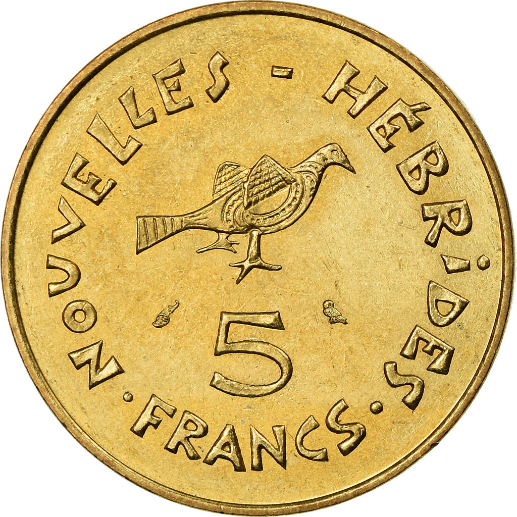Coin, New Hebrides, 5 Francs, 1970, Paris, MS(63), Nickel-brass, KM:6.1