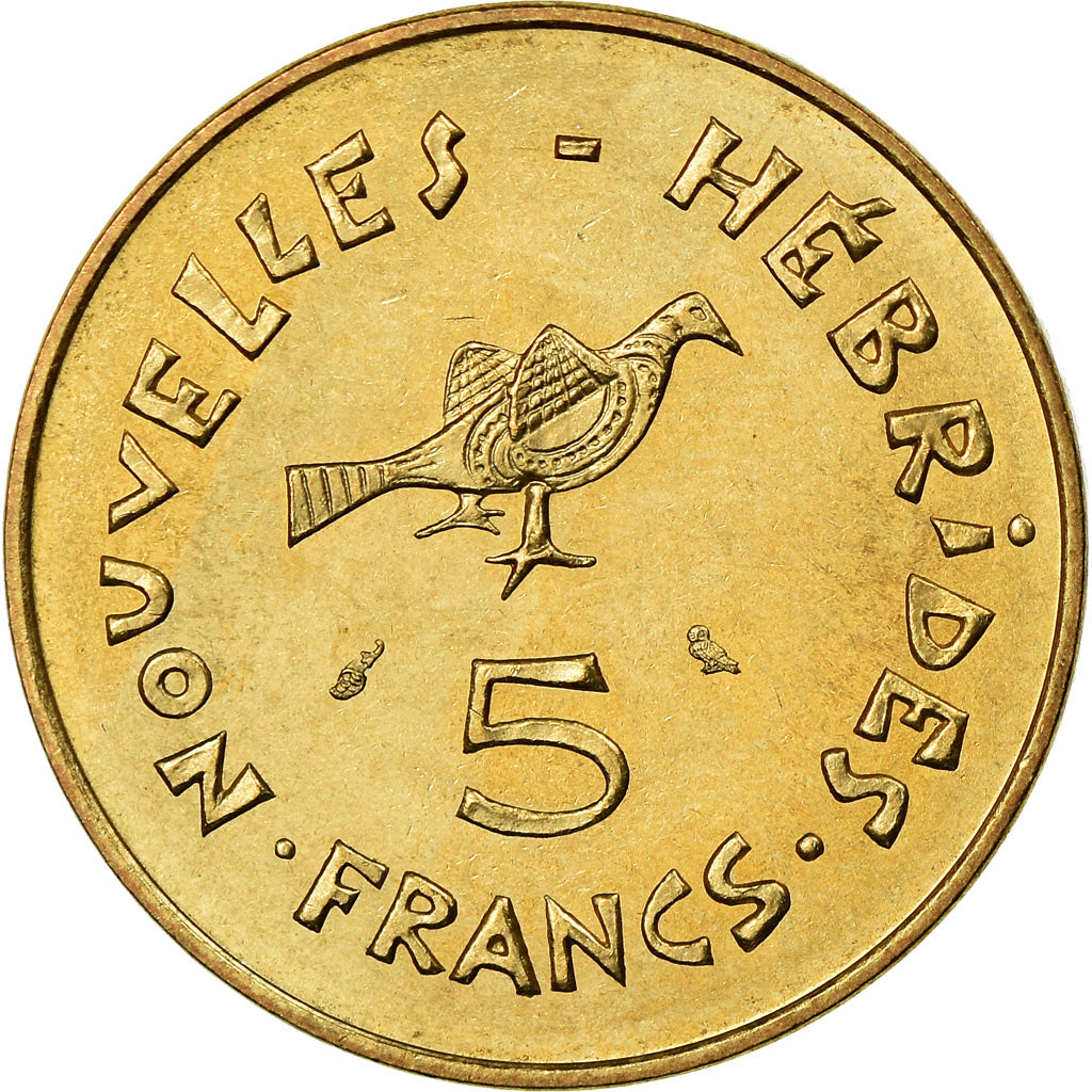 Coin, New Hebrides, 5 Francs, 1970, Paris, MS(63), Nickel-brass, KM:6.1