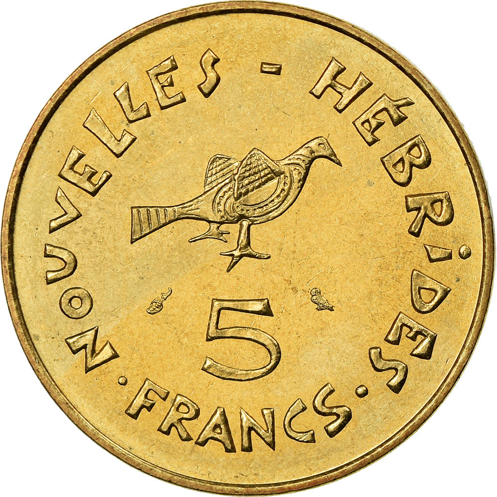 Coin, New Hebrides, 5 Francs, 1970, Paris, MS(63), Nickel-brass, KM:6.1