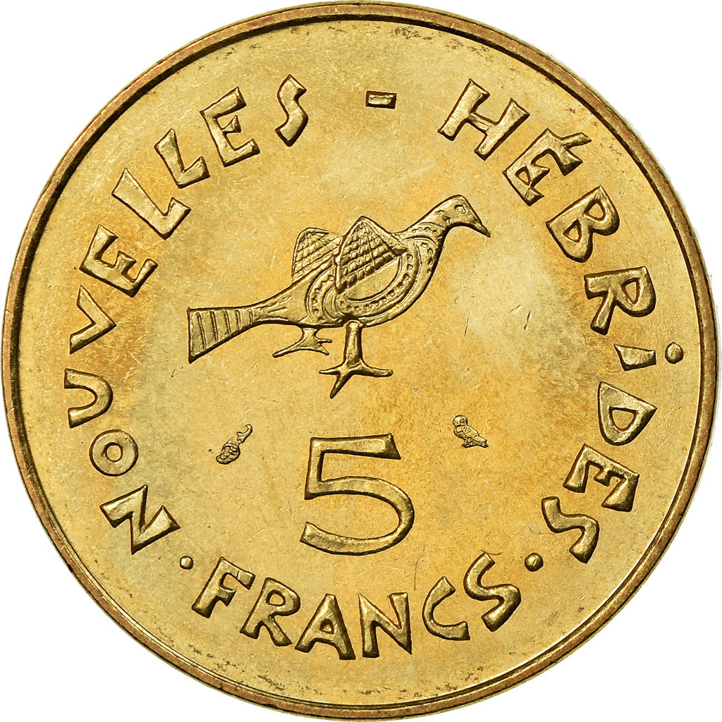 Coin, New Hebrides, 5 Francs, 1970, Paris, MS(63), Nickel-brass, KM:6.1