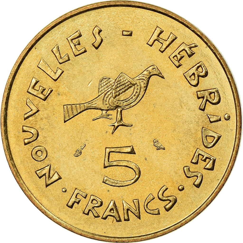 Coin, New Hebrides, 5 Francs, 1970, Paris, MS(63), Nickel-brass, KM:6.1