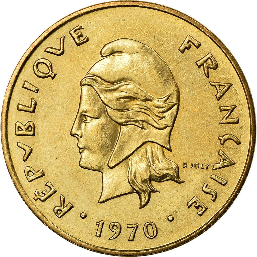 Coin, New Hebrides, 5 Francs, 1970, Paris, MS(63), Nickel-brass, KM:6.1