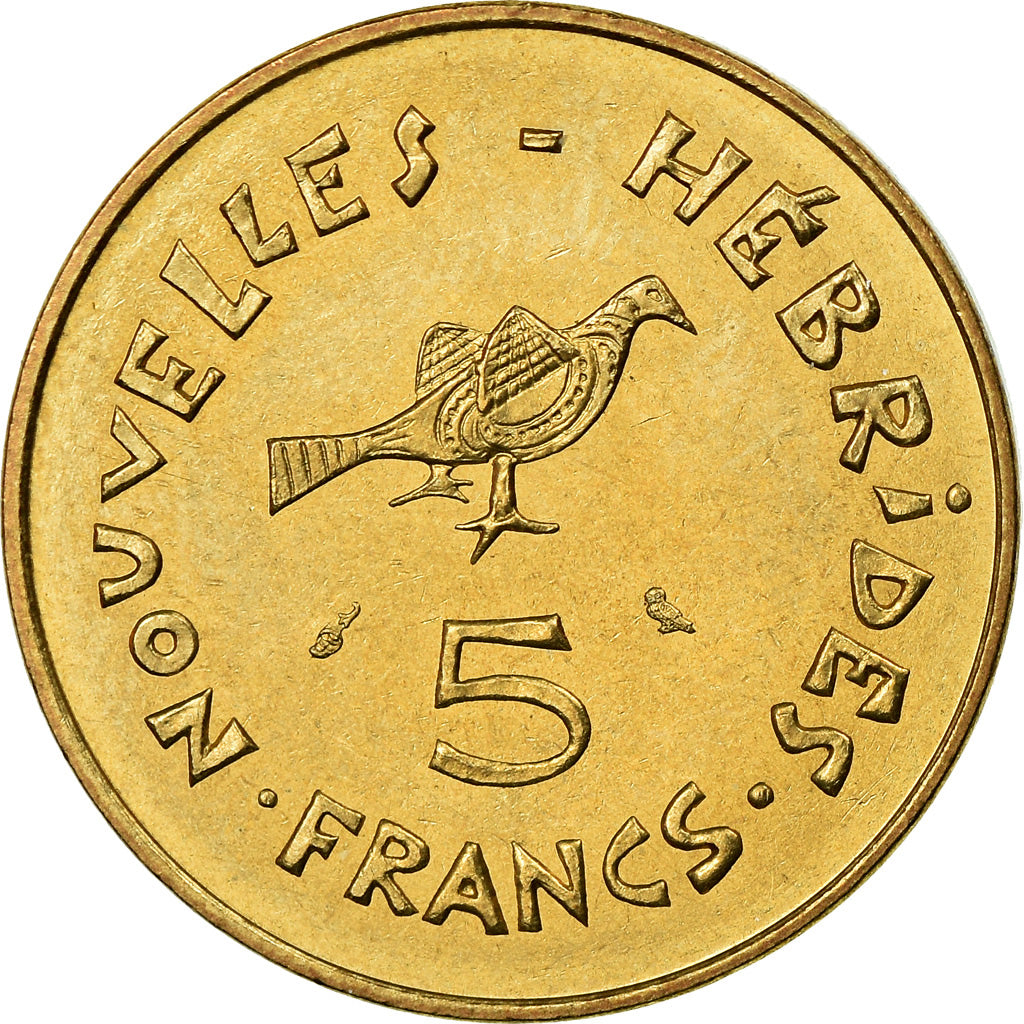 Coin, New Hebrides, 5 Francs, 1970, Paris, MS(63), Nickel-brass, KM:6.1