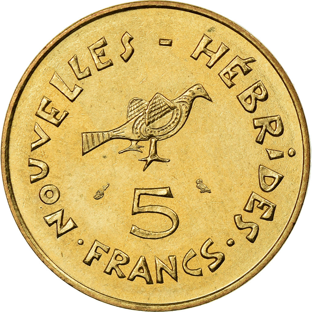 Coin, New Hebrides, 5 Francs, 1970, Paris, MS(63), Nickel-brass, KM:6.1