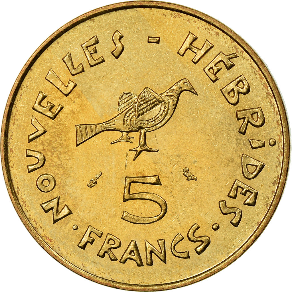 Coin, New Hebrides, 5 Francs, 1970, Paris, MS(63), Nickel-brass, KM:6.1