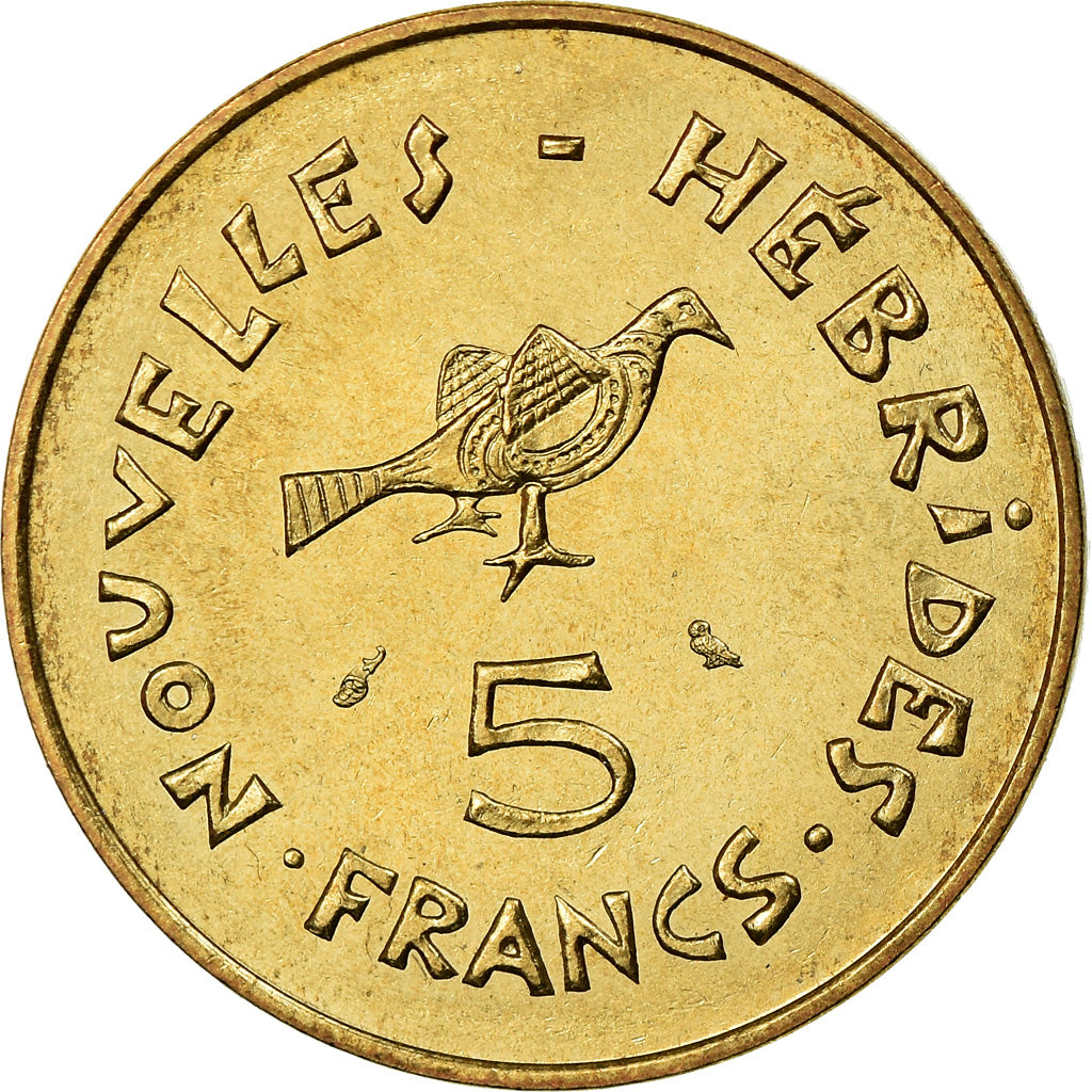 Moneda, Nuevas Hébridas, 5 Francs, 1970, Paris, SC, Níquel - latón, KM:6.1