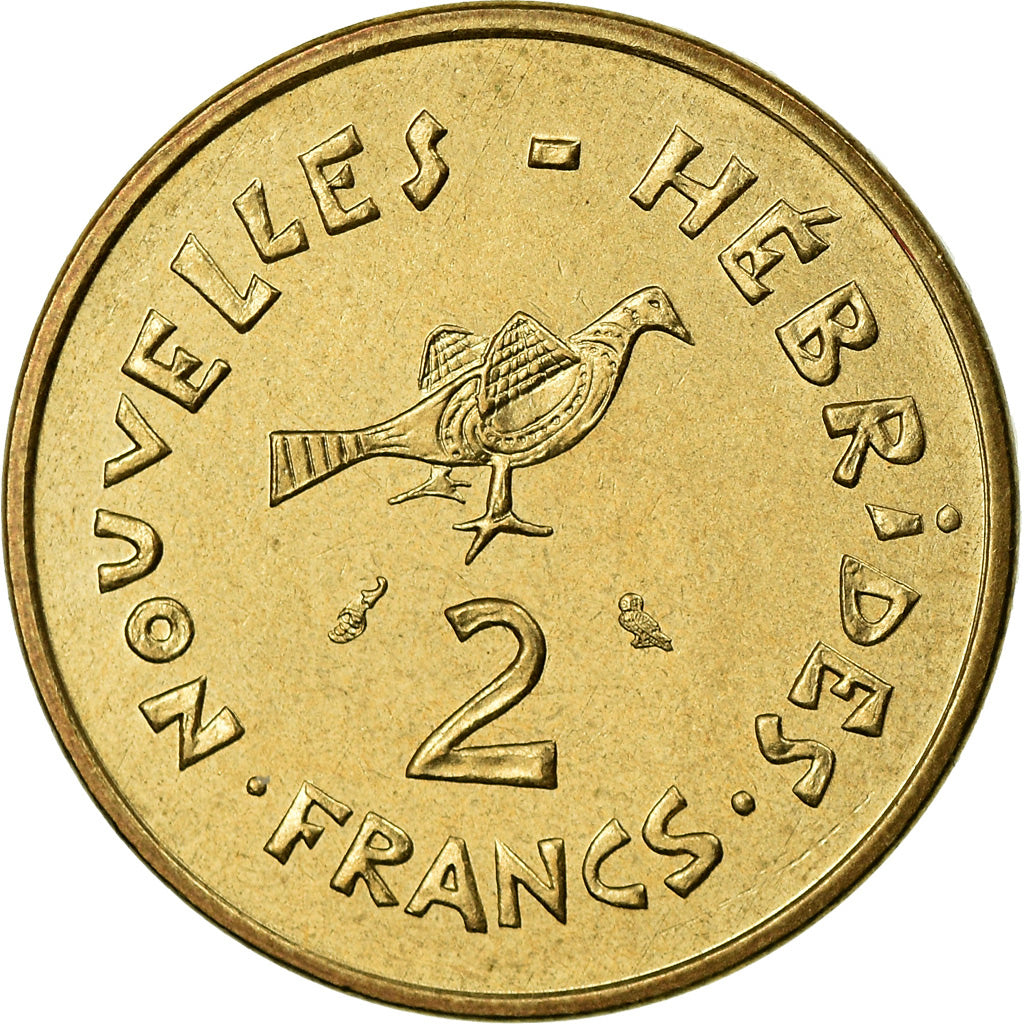 Coin, New Hebrides, 2 Francs, 1970, Paris, MS(63), Nickel-brass, KM:5.1
