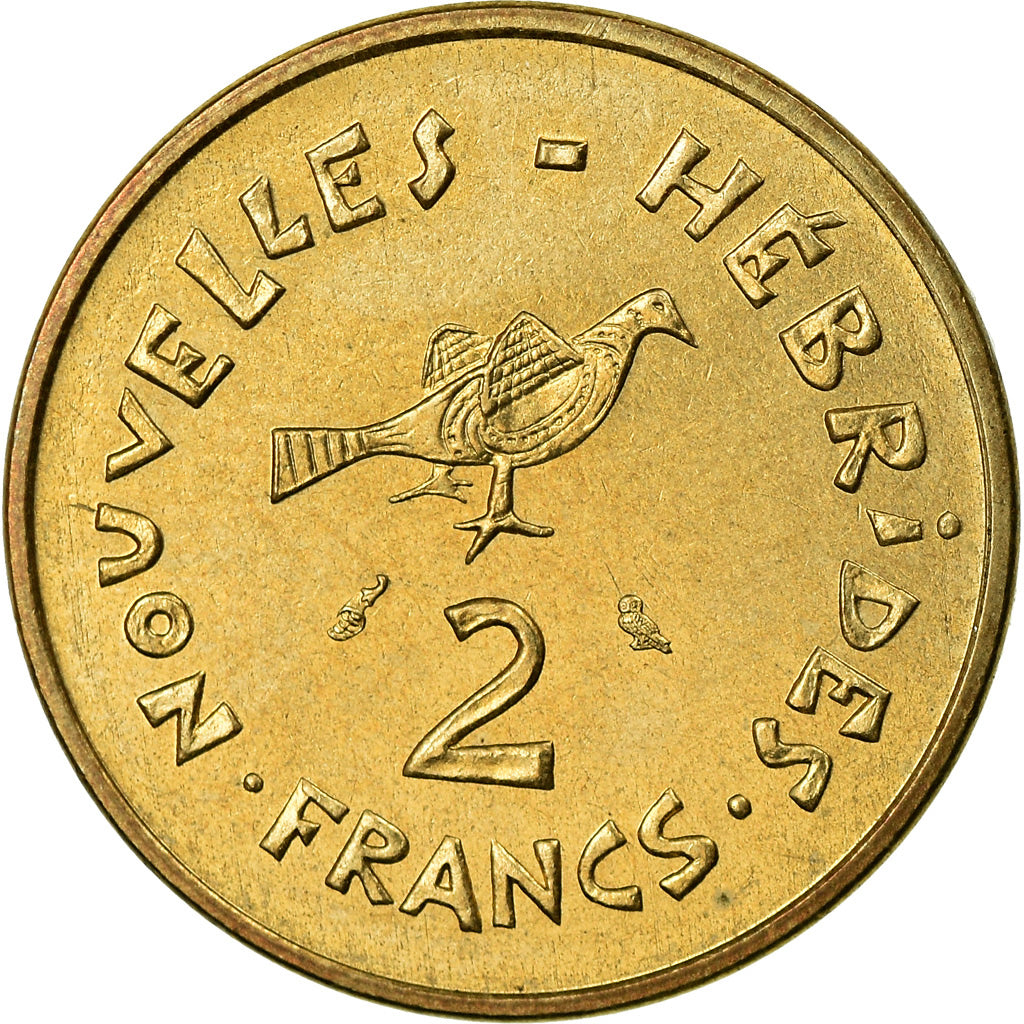 Coin, New Hebrides, 2 Francs, 1970, Paris, MS(63), Nickel-brass, KM:5.1