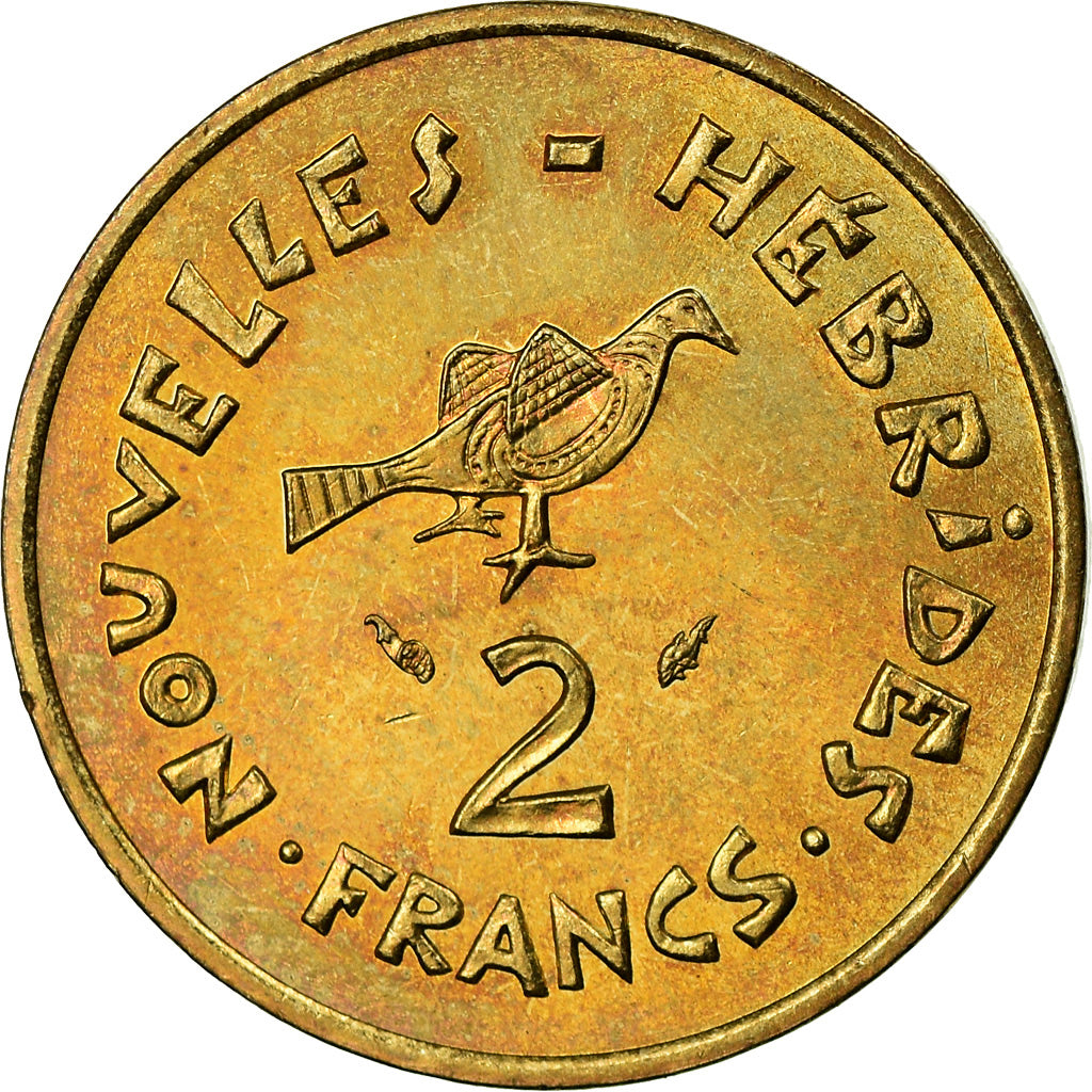 Munten, Nieuwe Hebriden, 2 Francs, 1979, Paris, PR, Nickel-brass, KM:5.2
