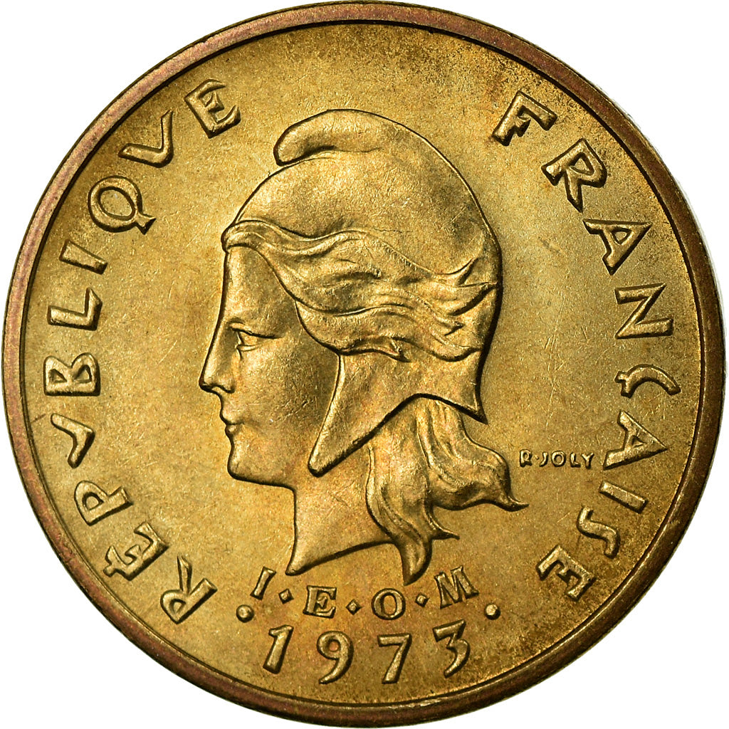 Moneta, Nowe Hebrydy, 2 Francs, 1973, Paris, AU(50-53), Mosiądz niklowy, KM:5.2