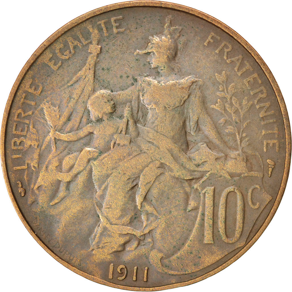 France, Dupuis, 10 Centimes, 1911, Paris, Bronze, KM:843, Gadoury:277