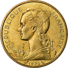 Coin, Réunion, 20 Francs, 1970, AU(55-58), Aluminum-Nickel-Bronze, KM:11a