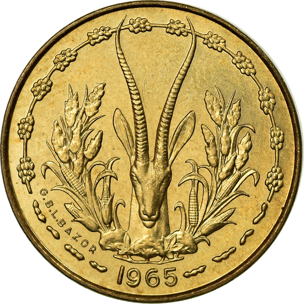 Moneta, Stati dell'Africa occidentale, 5 Francs, 1965, Paris, SPL