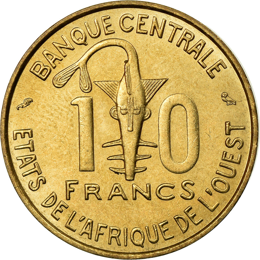 Coin, West African States, 10 Francs, 1964, Paris, AU(55-58), Aluminum-Bronze