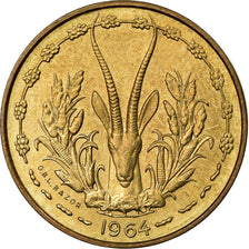 Coin, West African States, 10 Francs, 1964, Paris, AU(55-58), Aluminum-Bronze