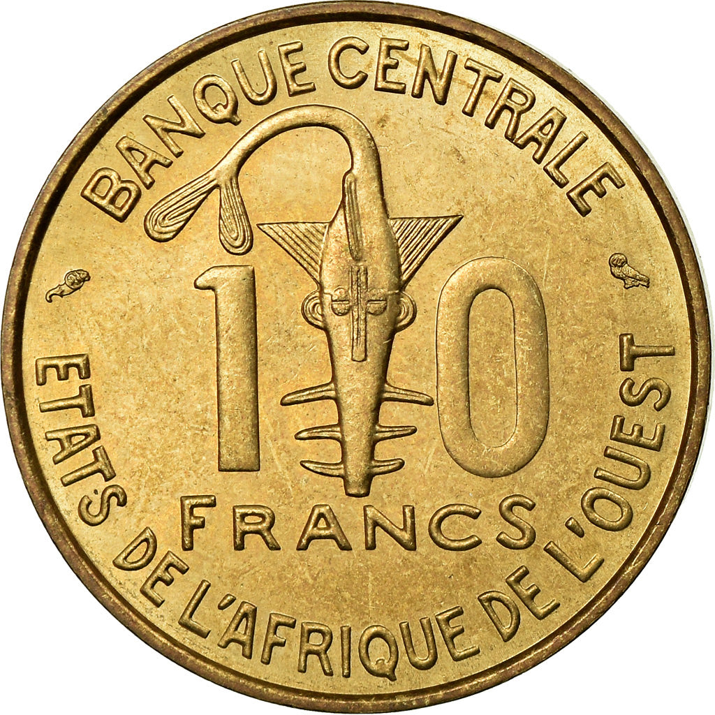Coin, West African States, 10 Francs, 1964, Paris, AU(55-58), Aluminum-Bronze