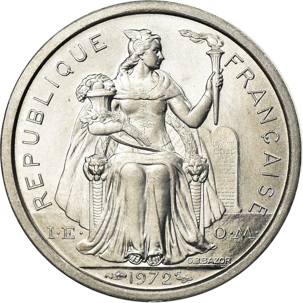 Coin, New Caledonia, Franc, 1972, Paris, MS(63), Aluminum, KM:10